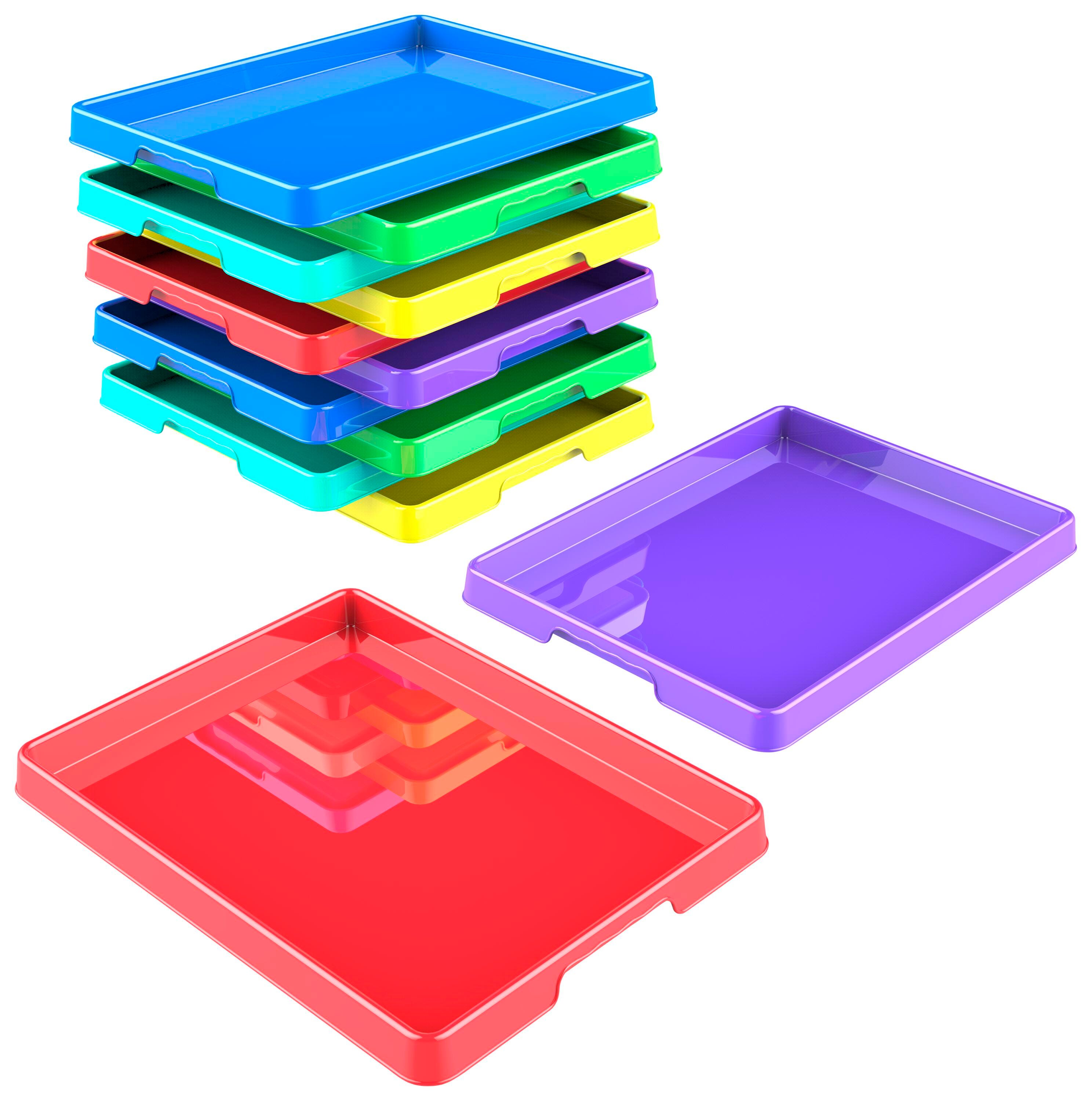 Storex Sorting and Crafts Tray, 12x16 Inches, Assorted Colors, Set